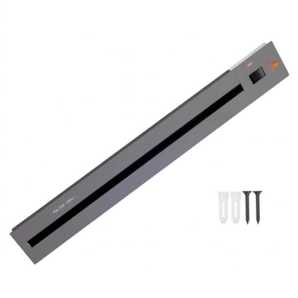 Adjustable Plug-in Power Track | Electrical Movable Sliding Rail Socket Power Track | Concealed Wall Mounted Extension for Home, Office, Multiple Tabletop Outlets 1 Year Warranty (Grey, 80cm)
