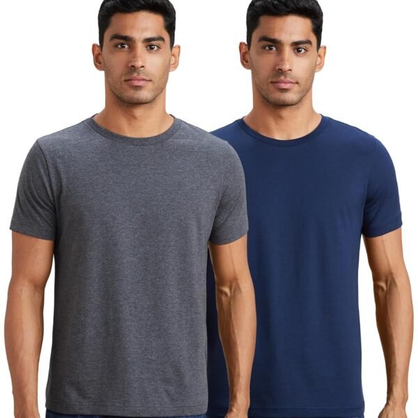 Amazon Brand - Symbol Men's Solid Cotton T Shirt | Round Neck | Half Sleeve | Plain-Regular Fit (Available in Plus Sizes)