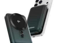 Ambrane [New & Faster] Qi2 & MagSafe Wireless 10000mAh Powerbank, Improved 15W Faster Wireless Charging, 22.5W Wired Output, Qi2 Certified, Fast Charging, 22.5W Output, For iPhone (Snap 2,Black/Green)