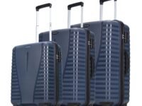 Aristocrat Airpro Set of 3 Large Size (Check-in), Medium Size (Check-in) & Cabin (Small Size) Hard Case Trolley Bags, 8 Wheels, Polypropylene Case, Unisex, 3-Yr Global Warranty, Poseidon Blue | 8-Wheels, Polypropylene Case, Spacious, Combination Lock, Sturdy Zipper, Lightweight Travel Luggage, 3-Year Global Warranty