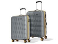 Aristocrat Comet Set of 2 (Cabin+Medium) Hard Case Trolley Bags, Grey | 8-Wheels, Durable Case, Spacious, Combination Lock, Sturdy Zipper, Lightweight Travel Luggage, 3-Year Global Warranty