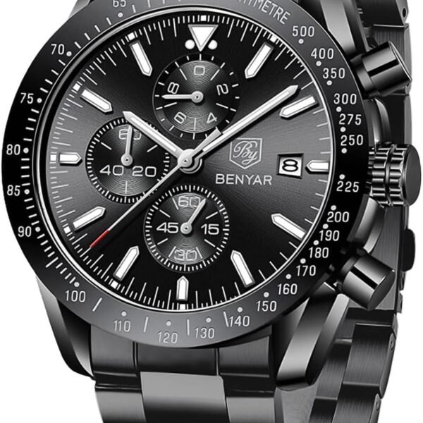 BENYAR Men's Luxury Chronograph Watch – Business, Casual | Quartz Movement with Date Display | Stylish Wristwatch | Gift for Men