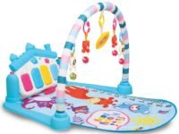 BUMTUM Baby Piano Gym Blue Hut | Play Mat for Gym & Fitness Rack with Hanging Rattles Keyboard Set with Music Mode.