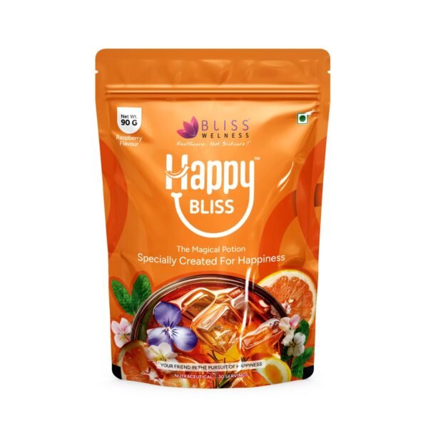 Bliss Welness Happy Bliss : Happiness, Anxiety & Stress Relief Supplement | Natural Support for Calm, Mood, Anti Nervousness & Happy Hormones | Supports Balance of Cortisol, Dopamine, Endorphin, Serotonin & Oxytocin | Magnesium, KSM 66 Ashwagandha : 30 Servings