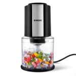 Borosil Chef Delite 300 Watts Electric Chopper for Kitchen, Twin Blade Technology, 600 ml 'chop-n-store' plastic bowl with lid, Vegetable Chopper, Cutter, Chop, Mince, Dice, Whisk, Blend, Black
