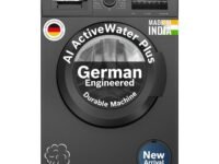 Bosch 8 kg 5 Star Front Load Fully-Automatic Washing Machine, AI ActiveWater,15 Wash Programs, Removes 99.9% Germs with Steam, No Tangle or Wrinkle, Zero Vibration, Black/Grey, WAJ2826CIN