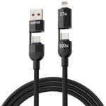 COSTAR 4-in-1 100W Charging Cable|USB-A,Type-C,Fast Charging,480Mbps Data Transfer,Data Sync|Compatible with Android & iOS Smartphones,Tablet/Ipads & Macbook