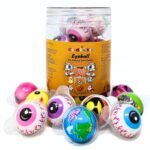 CandiExotics 3D Bursting Eyeball Jelly & Mix Shaped Balls | Center Filled Gummy | Spooky Halloween Treats (15Pcs Balls)