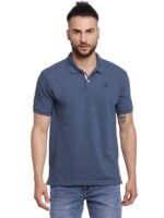 Cantabil Men's Cotton Blend Solid Polo Neck T-Shirt (Regular Fit)