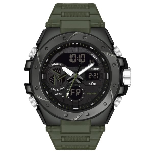 Carlington Analog-Digital Sports Watch Chronograph, Dual Time,Alarm, Stopwatch, Calendar, Water-Resistant, Shock-Resistant, Back Light Display. The Perfect Watch for Men-CT9140 Series