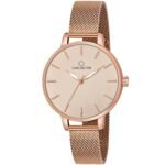 Carlington Big Dial Women’s Watch with Stainless Steel Mesh Strap, Adjustable Clasp and Water Resistant Body(Silver/Rose Gold/Black Dial) | Rakhi Gift | Gift for Sister | Gift for Girls