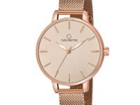 Carlington Big Dial Women’s Watch with Stainless Steel Mesh Strap, Adjustable Clasp and Water Resistant Body(Silver/Rose Gold/Black Dial) | Rakhi Gift | Gift for Sister | Gift for Girls