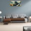 Casaliving Convertible Futon LHS 4 Seater Sofa Cum Bed with Adjustable Backrest Sofa for Living Room (Brown Grey Colour) Premium Fabric Sofa