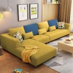 Casaliving Minta Left Hand Side 6 Seater L Shape Sofa Set for Living Room (Yellow Premium Colour L Shape Sofa) Premium Fabric Sofa Set for Living Room