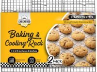 Checkered Chef Cooling Racks for Baking - Quarter Size - Stainless Steel Cooling Rack/Baking Rack Set of 2 - Oven Safe Wire Racks Fit Quarter Sheet Pan - Small Grid Perfect to Cool and Bake