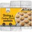 Checkered Chef Cooling Racks for Baking - Quarter Size - Stainless Steel Cooling Rack/Baking Rack Set of 2 - Oven Safe Wire Racks Fit Quarter Sheet Pan - Small Grid Perfect to Cool and Bake