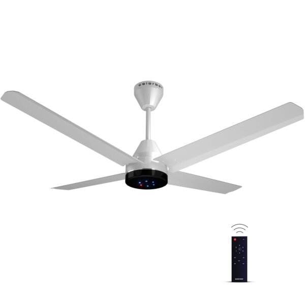 Colorbot Stella Quad 4 Blade BLDC Ceiling Fans 1200mm | BEE 5 Star Rated Power Saver | AeroQuiet+ Technology | Remote Control (Boost, Timer, LED, Reverse Mode) | 4 Years Warranty (Arctic White)