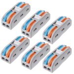 Compact Splicing Wire Connectors - 2 to 2 Inline Wire Connectors - Quick Connectors for Wire - Electrical Connectors (6pcs, 1 to 1 Inline, Multi)