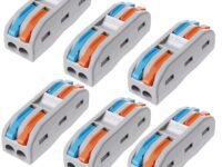 Compact Splicing Wire Connectors - 2 to 2 Inline Wire Connectors - Quick Connectors for Wire - Electrical Connectors (6pcs, 1 to 1 Inline, Multi)