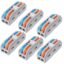 Compact Splicing Wire Connectors - 2 to 2 Inline Wire Connectors - Quick Connectors for Wire - Electrical Connectors (6pcs, 1 to 1 Inline, Multi)