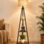 Crosscut Furniture LED Tripod Floor Lamp with 3 Shelves, Brown Jute, Metal Corner Floor Lamp, for Decoration and Gifting,B22 Bulb