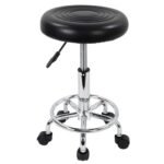 Css® Furniture Adjustable Height Stool (16.5"–20") with Wheels – Rolling Swivel Stool for Office, Doctor, Bar, or Home Use – Ergonomic Design, Black Finish, 120 kg Capacity