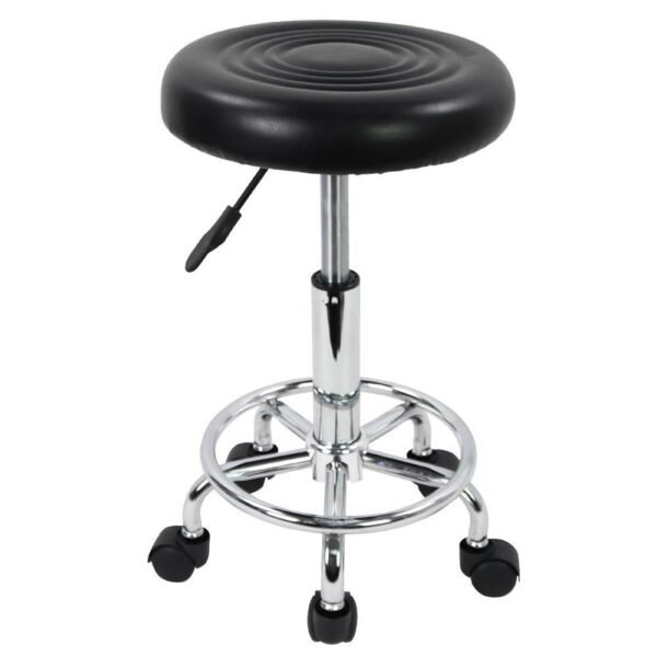 Css® Furniture Adjustable Height Stool (16.5"–20") with Wheels – Rolling Swivel Stool for Office, Doctor, Bar, or Home Use – Ergonomic Design, Black Finish, 120 kg Capacity