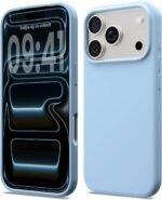 DIZORO Compatible with (iPhone 17 Pro Case)(2025), Liquid Silicone 3 Layers Full Covered Soft Gel Rubber Phone Case,Shockproof Protective Cover with Anti-Scratch Microfiber Lining-Ice Blue