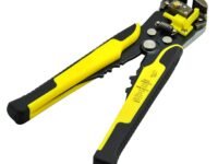 DOTCOM 8-Inch Self-Adjusting Automatic Cable Cutter Crimper, 5 in 1 Multipurpose Tool Wire Stripping Cutting Pliers, 10-24 AWG (0.2~6.0mm²) (Yellow) (DT-7)