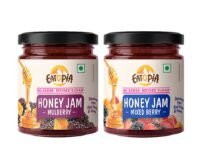 Eatopia Mixed Berry & Mulberry Honey Jam, 70% Berries, Pack Of 2 (480g)