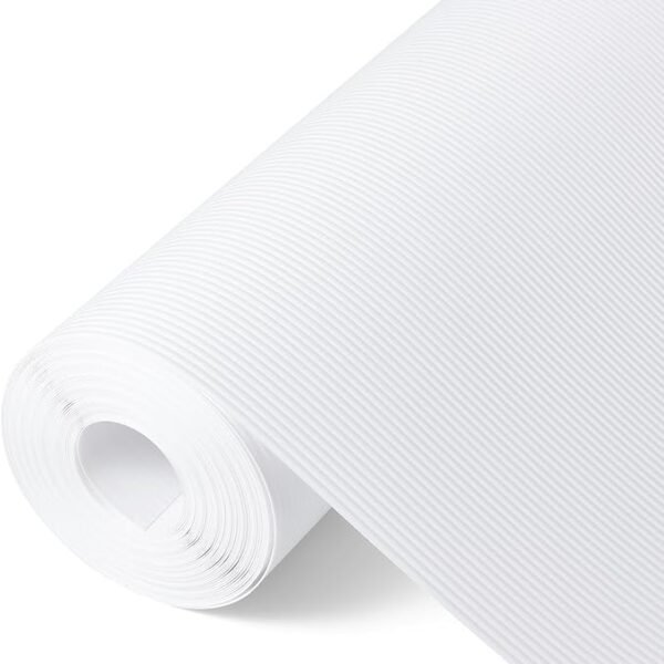 ElastPro (45cm X 10m) FrostyWhite EVA Food Grade Washable Anti Slip Mat/Sheet for Fridge, Shelf Liner, Table, Kitchen Drawer mat (Line FrostyWhite,10 Meter)