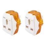 Embox 6A to 16A Converter Plug for Geysers AC Refrigerator Microwave Heavy Home Appliances-3 Pin Plug Socket Multiplug with LED Indicator Suitable for All International Plugs Pack of 2