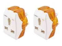 Embox 6A to 16A Converter Plug for Geysers AC Refrigerator Microwave Heavy Home Appliances-3 Pin Plug Socket Multiplug with LED Indicator Suitable for All International Plugs Pack of 2