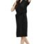 Everyday Micro Terry Free Size Unisex Bathrobe with 1 Front Pocket Super Soft and Cozy (Black)