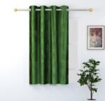 FRESH FROM LOOM Window Blackout Curtains 5 Feet Long,High Tenacity Yarn Polyester Grommet Punch Curtains,Premium Screens for Home Office,Prada for Living Room Bedroom,Dust Repellent(Green,1pc Only)