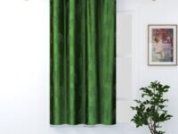 FRESH FROM LOOM Window Blackout Curtains 5 Feet Long,High Tenacity Yarn Polyester Grommet Punch Curtains,Premium Screens for Home Office,Prada for Living Room Bedroom,Dust Repellent(Green,1pc Only)
