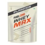 FUELONE Whey Max Protein Blend, Mango, 1kg (2.2lbs) | 27g Protein Per Scoop | 5.46g BCAA, 3.95g Glutamic Acid