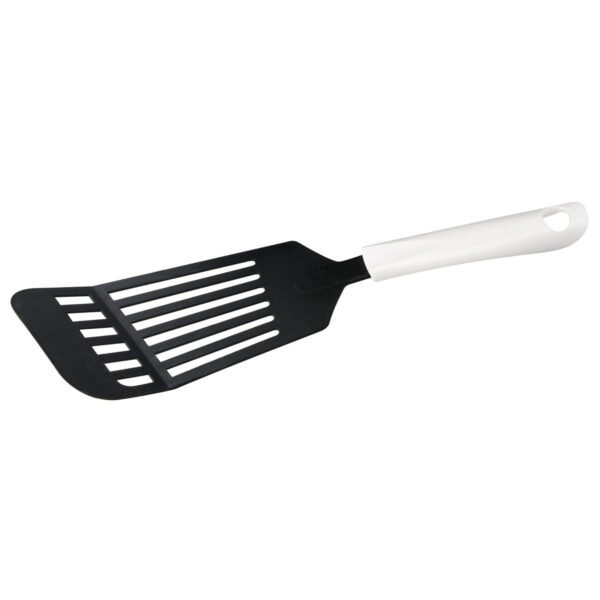 Fackelmann Arcadalina Nylon Turner, 30 Cm | Ideal for Lifting, Flipping & Serving | Heat Resistant Upto 210 Degree Celsius - Black and White