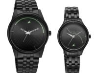 Fastrack Mixmatched Quartz Analog Black Dial Black Stainless Steel Strap Couple Watch - NT33056296NM01