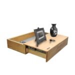 Floating Wood Shelf Wall Mount Wall Shelves Storage Shelf for Living Room Floating Shelves with Drawer Display Rack for Bedroom Set top Box Stand WiFi Router Holder Setup Box Stand