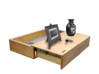 Floating Wood Shelf Wall Mount Wall Shelves Storage Shelf for Living Room Floating Shelves with Drawer Display Rack for Bedroom Set top Box Stand WiFi Router Holder Setup Box Stand