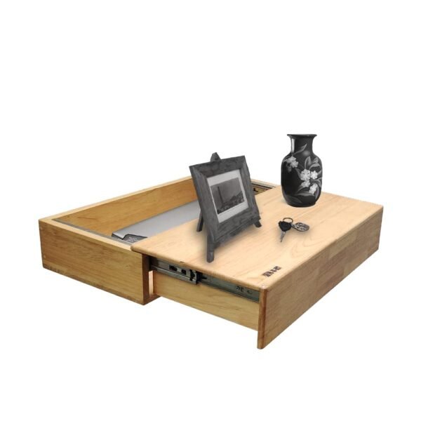 Floating Wood Shelf Wall Mount Wall Shelves Storage Shelf for Living Room Floating Shelves with Drawer Display Rack for Bedroom Set top Box Stand WiFi Router Holder Setup Box Stand