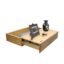 Floating Wood Shelf Wall Mount Wall Shelves Storage Shelf for Living Room Floating Shelves with Drawer Display Rack for Bedroom Set top Box Stand WiFi Router Holder Setup Box Stand