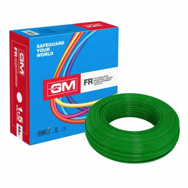 GM Flame Retardant Wire - 1.5 Sq mm (45m, Green)