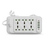GM G+ ConnectX 8-in-1 Powerstrip 2500W with 6 Universal Sockets, 4 USB Ports + 2 Type-C, 2M Heavy Cable, Master Switch, Safely Power Phones, Laptops, and Other Appliances