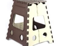 GOCART WITH G LOGO 18 Inches Super Strong Folding Step Stool for Adults and Kids, Kitchen Stepping Stools, Garden Step Stool Kitchen Stool (Brown,Beige) (Set of 1 PCS)