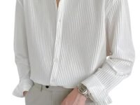 GRECIILOOKS Men's Formal Button Down Shirt – Slim Fit Polycotton Shirt's for Men | Textured Full Sleeve| Business & Meeting Ready (Available in Plus Size)