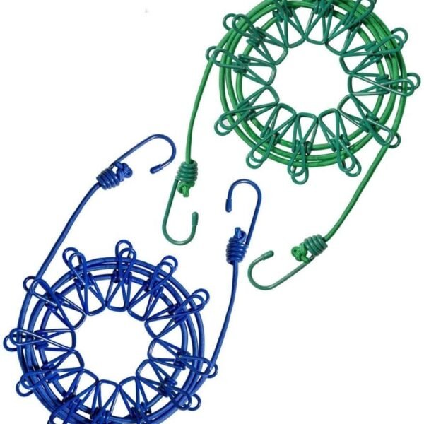 Gadget Deals 2pc Rope for Cloth Drying -Elastic- with Hooks | Balcony Clips