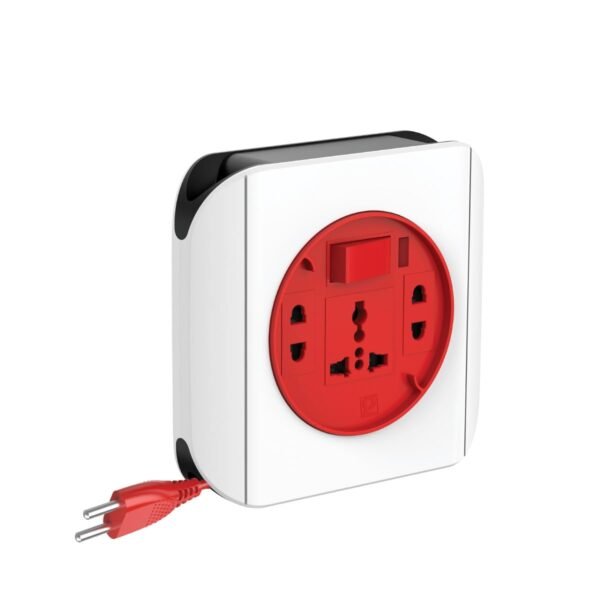 Goldmedal Dazzle 2 Pin Master Switch with Indicator |Heavy-Duty 5-Meter Cable Extension Cord|Universal Sockets & 2-Pin Sockets|Ultra-Smooth Rotation Extension Board for Home & Office(White)-Pack of 1