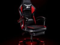 Green Soul Blade Ergonomic Gaming Chair | Leatherette | Multi-Functional Computer Chair | Integrated Massager | ErgoSync Armrest | Retractable Footrest | 1 Year Warranty (Black Red)